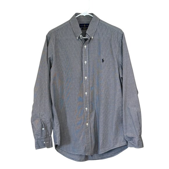 Ralph Lauren Men's Long Sleeve Checked Shirt Navy Size Medium - Picture 5 of 5